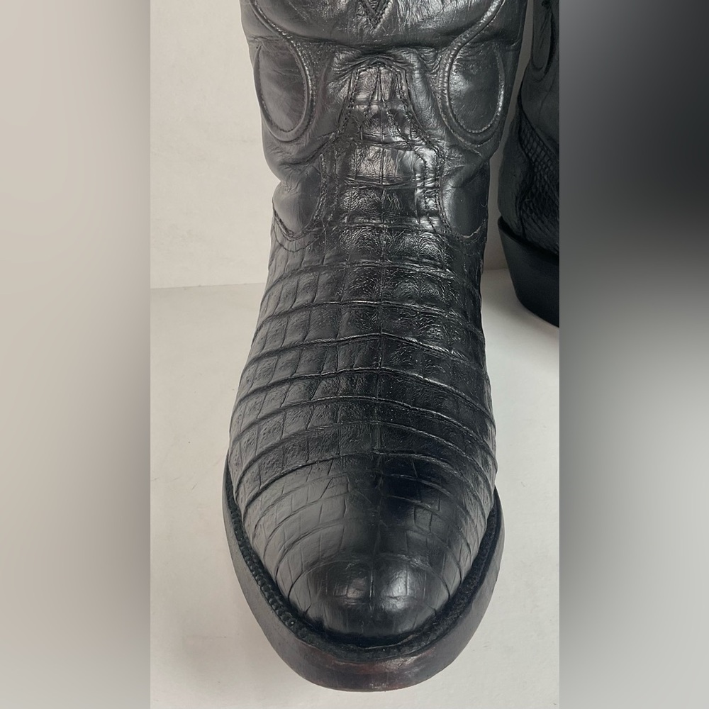 Rivers’ Royal Caiman Belly Cowboy Boots | Exotic | Tooled Inlays | Men’s 9.5 - Picture 10 of 16